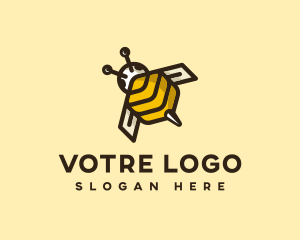 Flying Bee Insect Logo