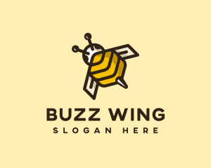Flying Bee Insect logo design
