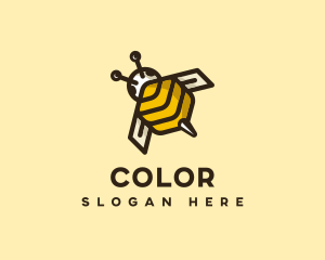 Beehive - Flying Bee Insect logo design