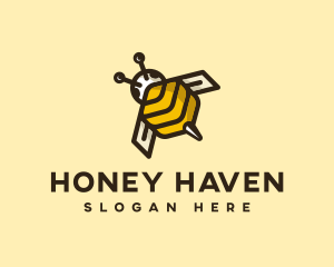 Beehive - Flying Bee Insect logo design