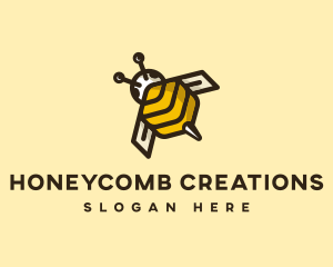 Flying Bee Insect logo design