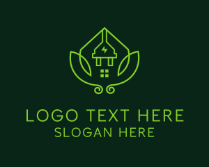 Plug - Eco Electricity House logo design
