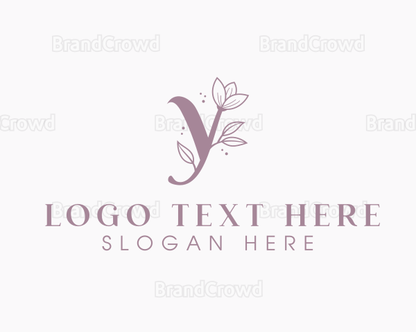 Floral Boutique Letter Y Logo