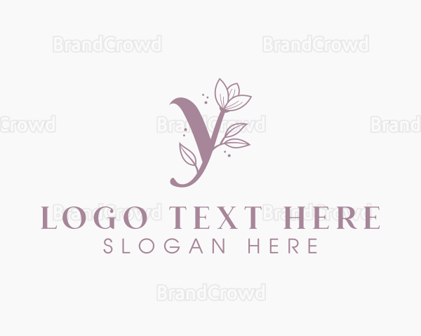 Floral Boutique Letter Y Logo