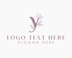Essential Oils - Floral Boutique Letter Y logo design