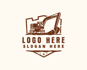 Heavy Equipment - Excavator Digging Construction logo design