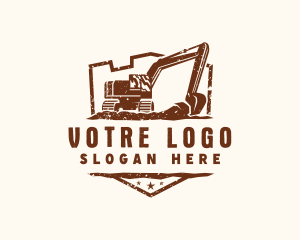 Excavation - Excavator Digging Construction logo design