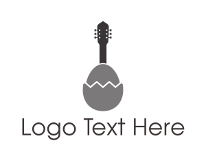 Cracked - Gray Egg Guitar logo design