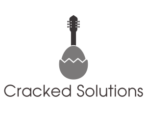 Cracked - Gray Egg Guitar logo design