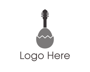 Culinary - Gray Egg Guitar logo design