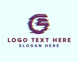 Anaglyph - Cyber Glitch Letter G logo design