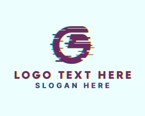 App - Cyber Glitch Letter G logo design