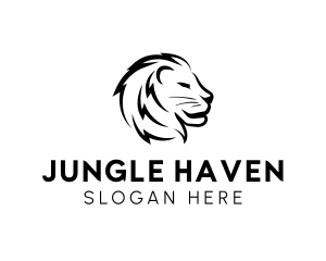 Jungle Lion Head logo design