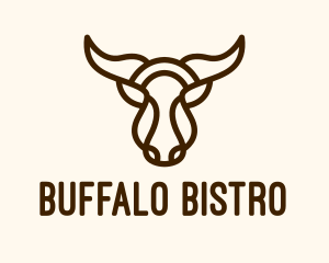 Monoline Buffalo Head logo design