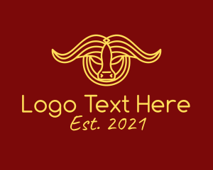 Yellow - Yellow Taurus Bull logo design