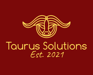 Taurus - Yellow Taurus Bull logo design