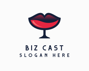 Mixologist - Lip Wine Glass Bar logo design