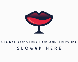 Bar - Lip Wine Glass Bar logo design