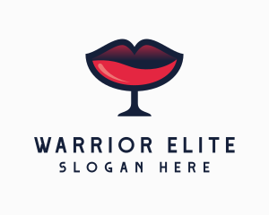 Wine Tasting - Lip Wine Glass Bar logo design