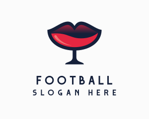 Cocktail - Lip Wine Glass Bar logo design