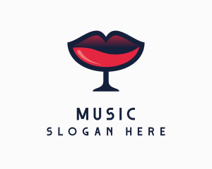 Liqueur - Lip Wine Glass Bar logo design