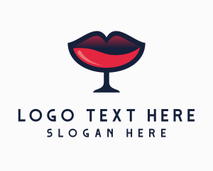 Lgbtiqa - Lip Wine Glass Bar logo design