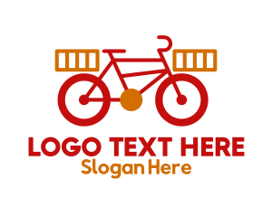 Line Art - Bike Package Delivery logo design