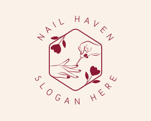 Manicure - Floral Hand Manicure logo design