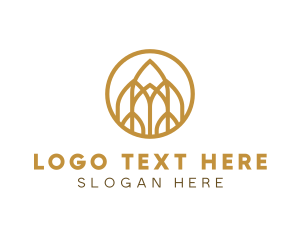 Draft Beer - Luxurious Golden Architecture logo design