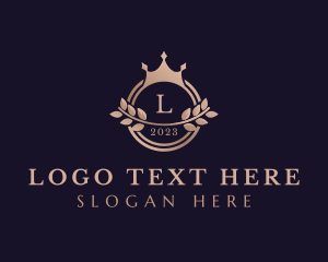 Badge - Gradient Crown Wreath logo design