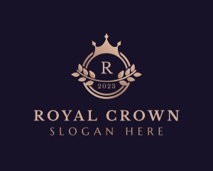 Gradient Crown Wreath logo design