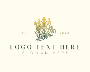 Flora - Rhode Island Goldenrod Flower logo design