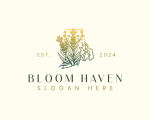 Rhode Island Goldenrod Flower logo design