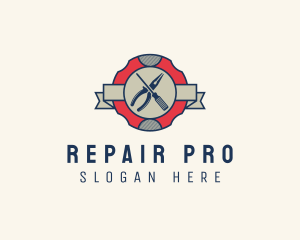 Screwdriver Pliers Repair Tools logo design