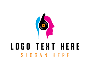 Dj - Music DJ Headphones logo design