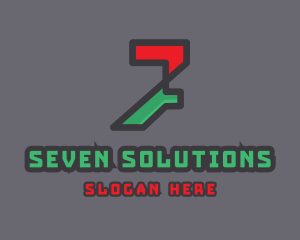 Seven - Digital Technology Number 7 logo design