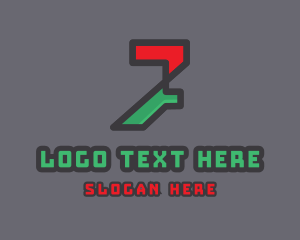 Numeral - Digital Technology Number 7 logo design