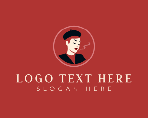 Stylist - Woman Smoking Cigarette logo design