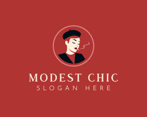 Woman Smoking Cigarette Logo