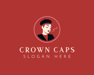 Headwear - Woman Smoking Cigarette logo design