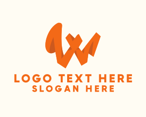 Hiphop - Orange Letter W logo design