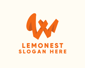 Hip Hop - Orange Letter W logo design