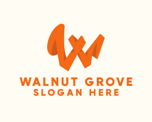 Orange Letter W logo design