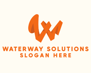 Orange Letter W logo design