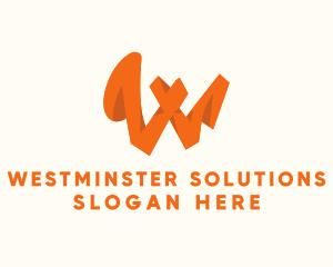 Orange Letter W logo design