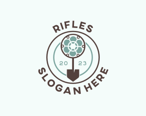 Flower Shovel Gardening Logo