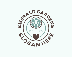 Flower Shovel Gardening logo design