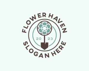 Flower Shovel Gardening logo design