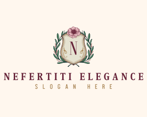 Floral Crest Wreath logo design