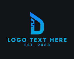 App - Multimedia Tech Letter D logo design